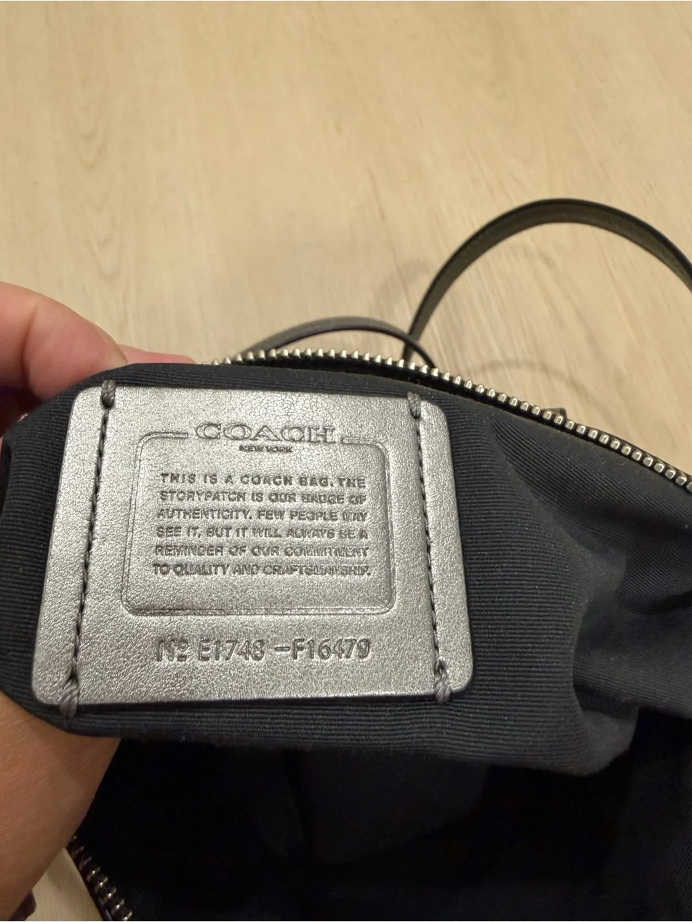 Coach Metallic Gray Shoulder Bag Leather